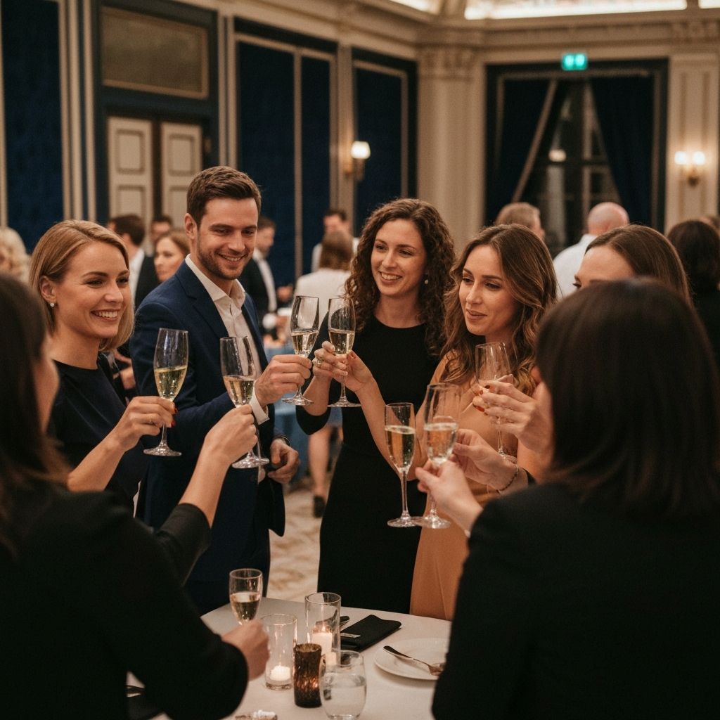 Toast au champagne lors d'un événement privé